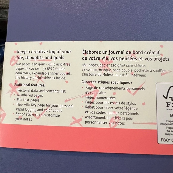 NWT Moleskine Classic Art collection logbook journal lavender purple - Picture 4 of 4